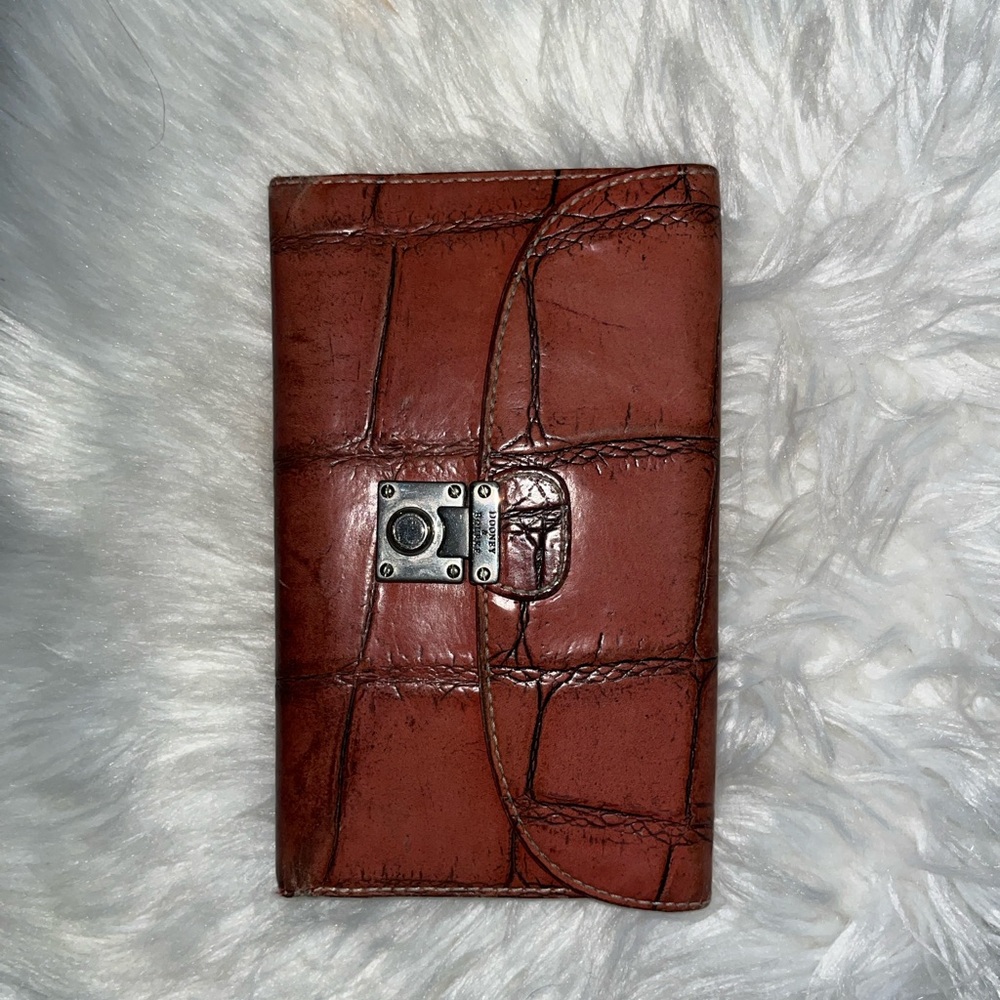 Dooney & Bourke Brown Crocodile Embossed Wallet